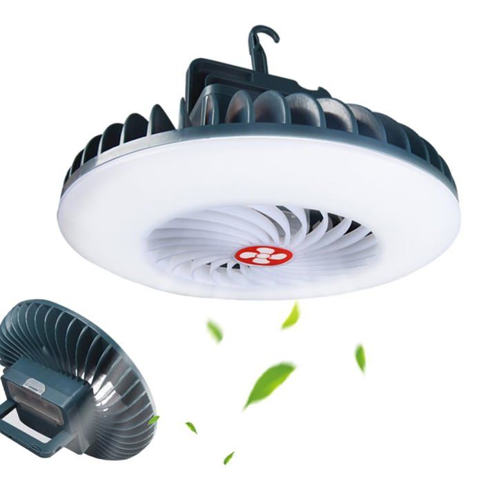 Ventilateur Lampe Camping LED Lampe de Tente Rechargeable USB avec Aimant Crochet Ventilateur Portable Bivouac