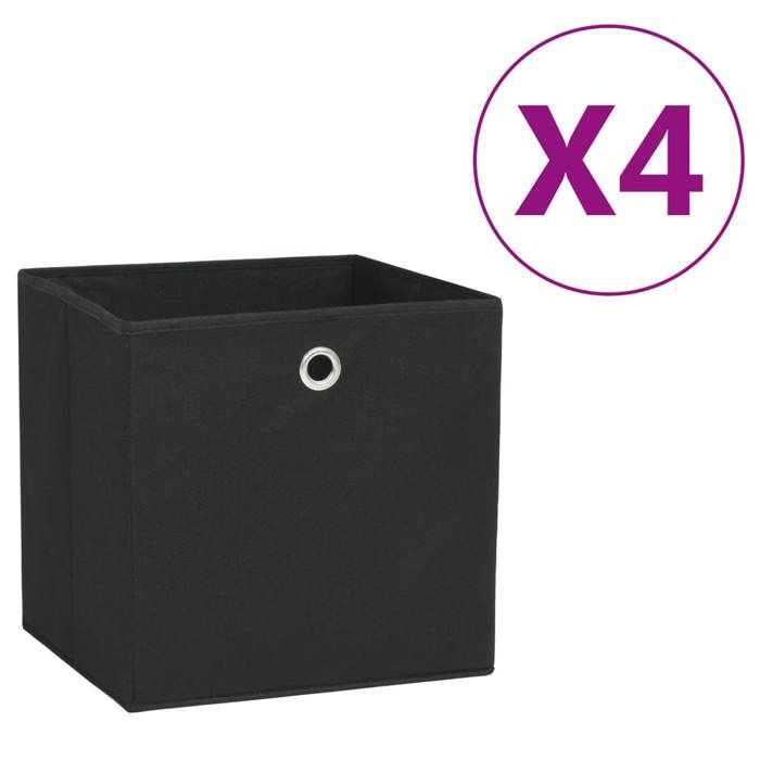 Sale juilletBoîtes de rangement - vidaXL - tissu - noir - pliant - 4 pièces - 28 x 28 x 28 cm brm62w