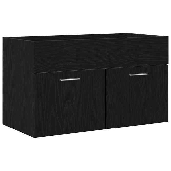 Armoire dévier - vidaXL - caisson sous évier - bois dingénierie - chêne noir - 385 x 100 x 46 cm - 2 portes{sst40i}