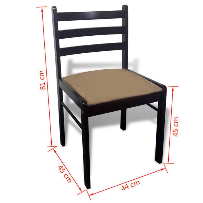 Chaises de salle à manger 6 pcs Marron Bois solide et velours_2 ans garantie_26077