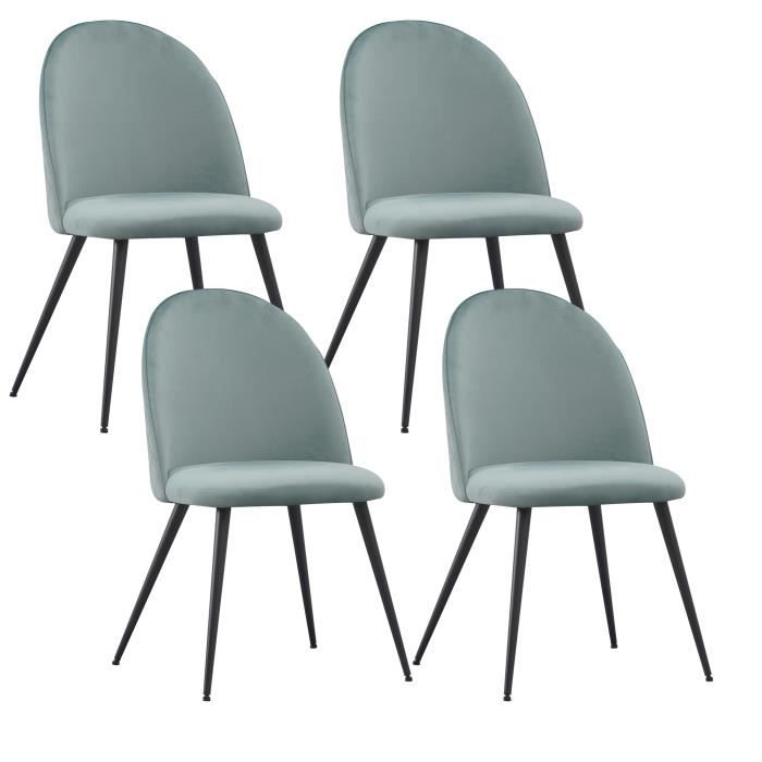 chaises de salle à manger albatros capo - design vintage élégant - revêtement en velours turquoise