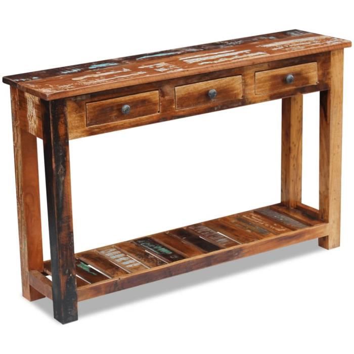 Ayhao2 Table console 120 x 30 x 76 cm Bois de récupération massif 60299 ...