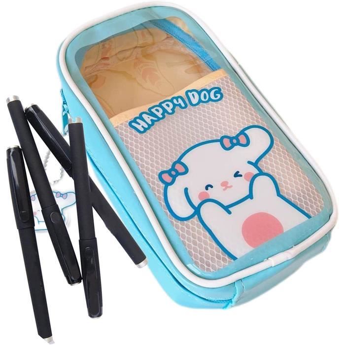Trousse à Crayons Transparente Capybara - Grande Capacité, Fermeture éclair - Avec épingles, Autocollants, Bloc-notes