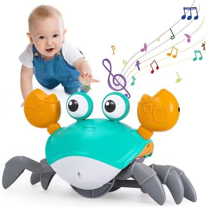 Bébé Enfant 1 an, LED Musical Capteur Interactif Crabe Rampant Jouet pour  Bébé 6 9 12 24 Mois, Cadeau pour Bébé Enfant Garçon Fille