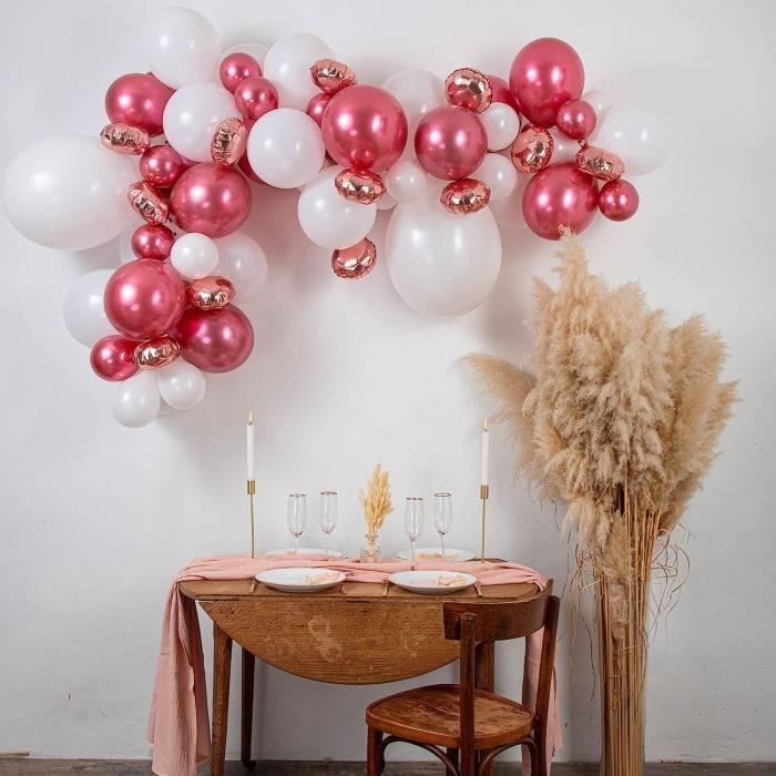 Arche De Ballons Anniversaire 1 An Fille - Rose - Décoration Fête