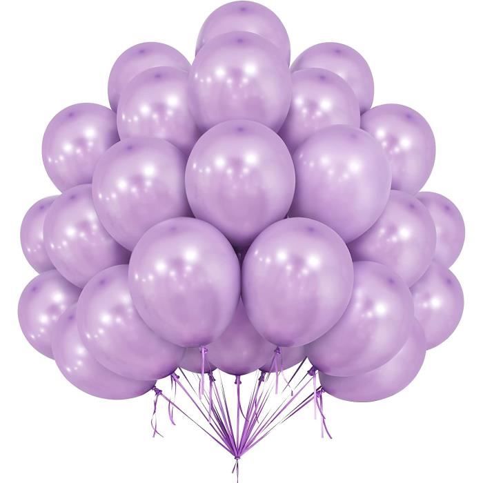 Ballons Violet Clair,Lot De 50 De 30,5 Cm, Ballons En Latex Uni Perlé Violet  Pour Filles, Femmes, Fête D'Anniversaire Mariage[x30] - Cdiscount Maison