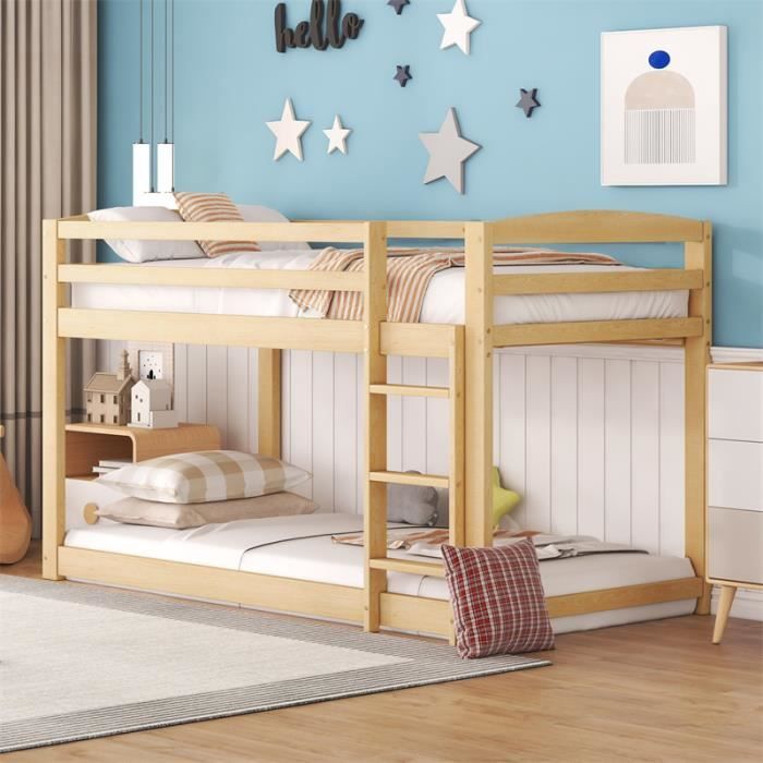 Lit superposé pour enfants et adolescents, lit d'enfant, cadre en pin ...