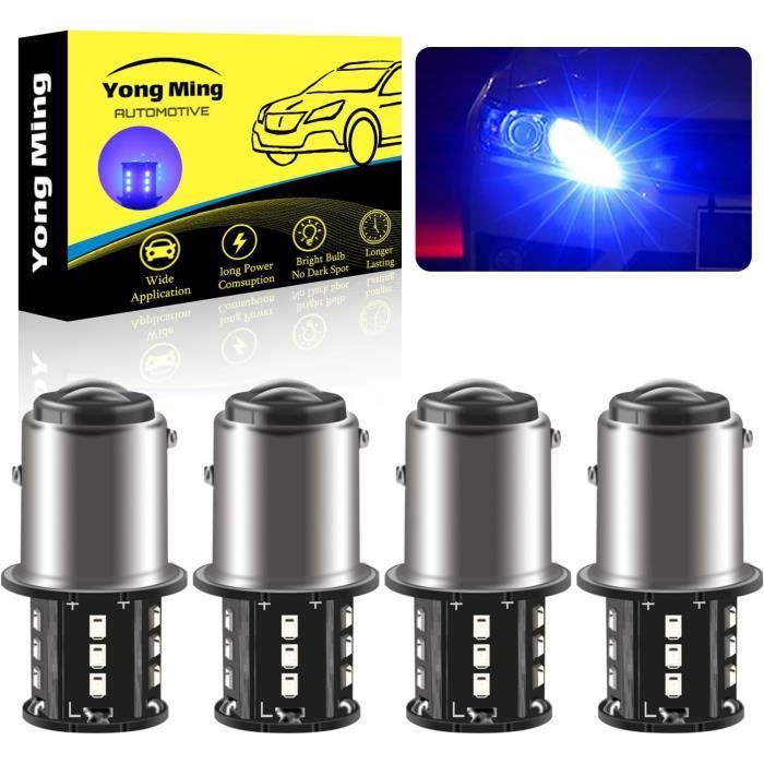 Kit 2 Ampoules LED PR21/5W BAW15D Rouge 12V - Pour Feux Stop/frein Arrière Voiture, Neuf