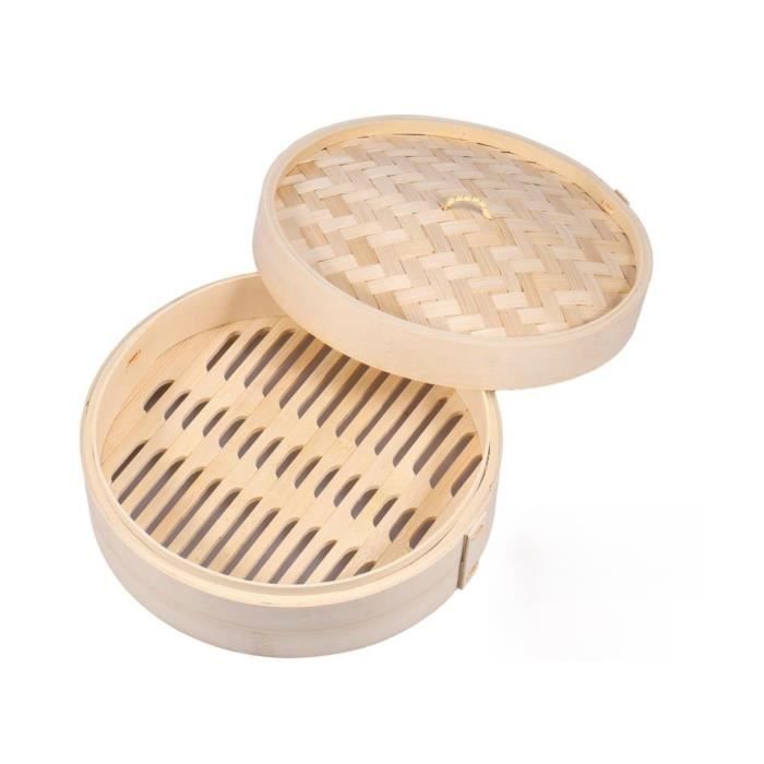 Cuiseur Vapeur,Panier à Vapeur En Bambou Rond En Acier Inoxydable, Grille De Cuisson Des