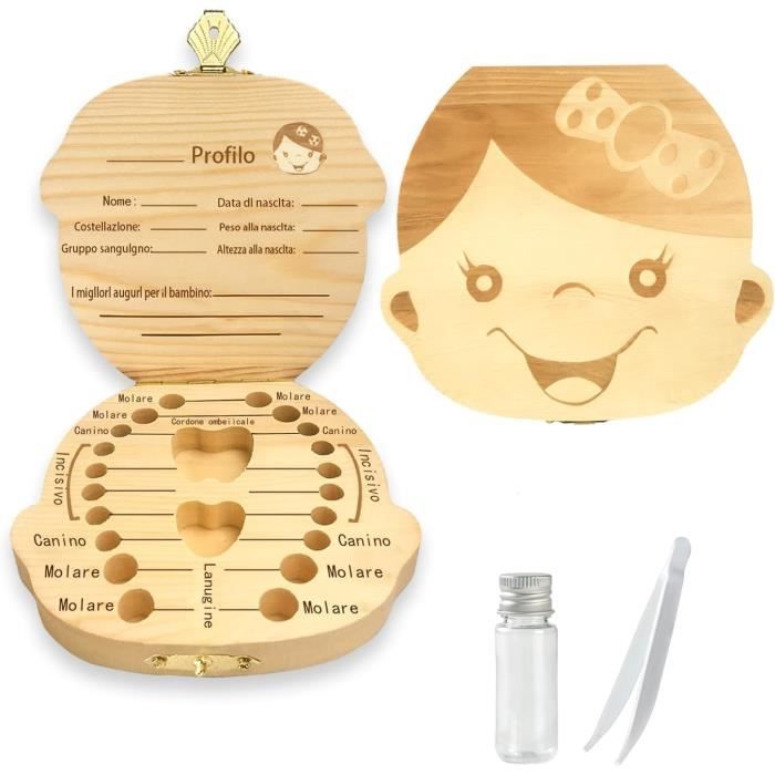 Boîte à Dents De Lait En Bois - Format Miniature Cheval | Souvenir Enfant | Cadeau Naissance Ou Baptême | 4x3,5x3,5 Cm