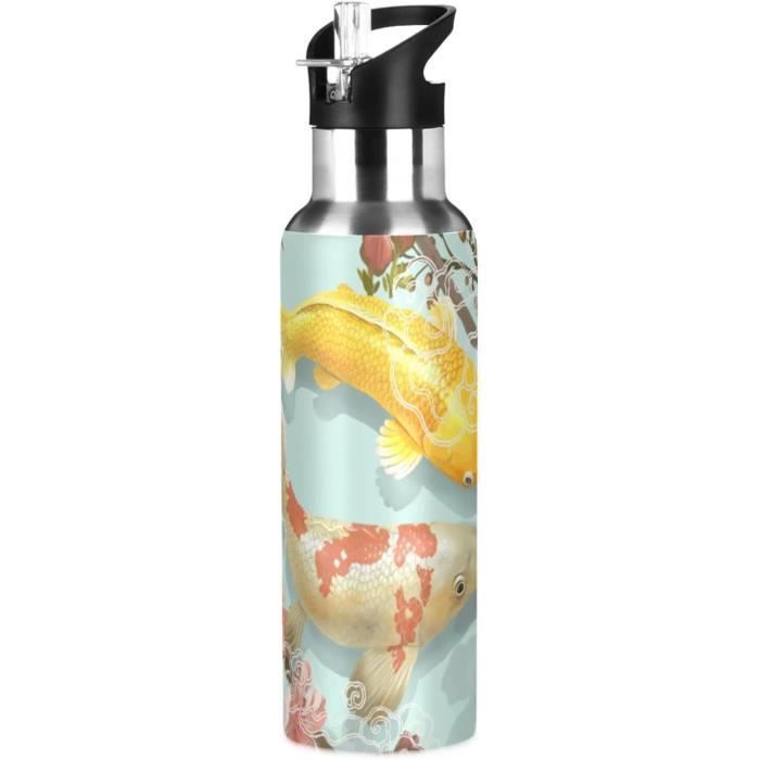 Vnurnrn Dragon Volant Doré Bouteille D'eau Isotherme En Acier