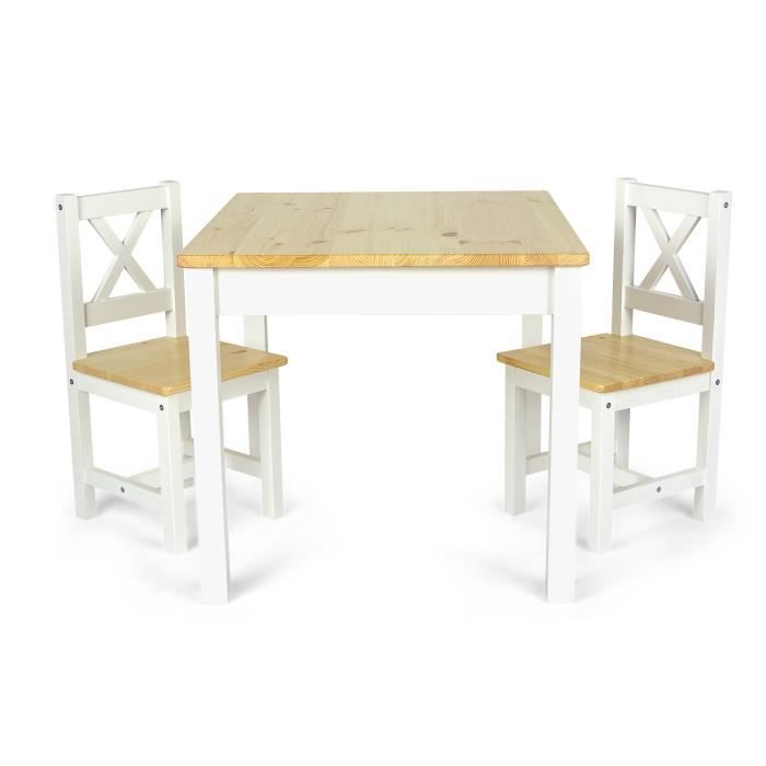 le table table en bois au style scandinave pola (blanc/pin)