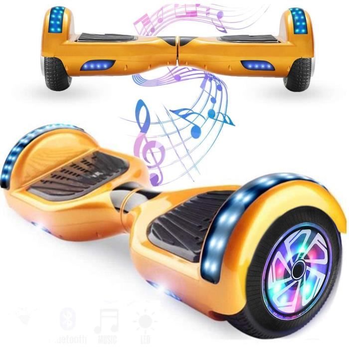 Magic Vida Skateboard Électrique 6.5 Pouces Bluetooth Puissance 700W avec Pneu à LED Gyropode Auto-Équilibrage de Bonne qualité pour Enfants et Adultes 