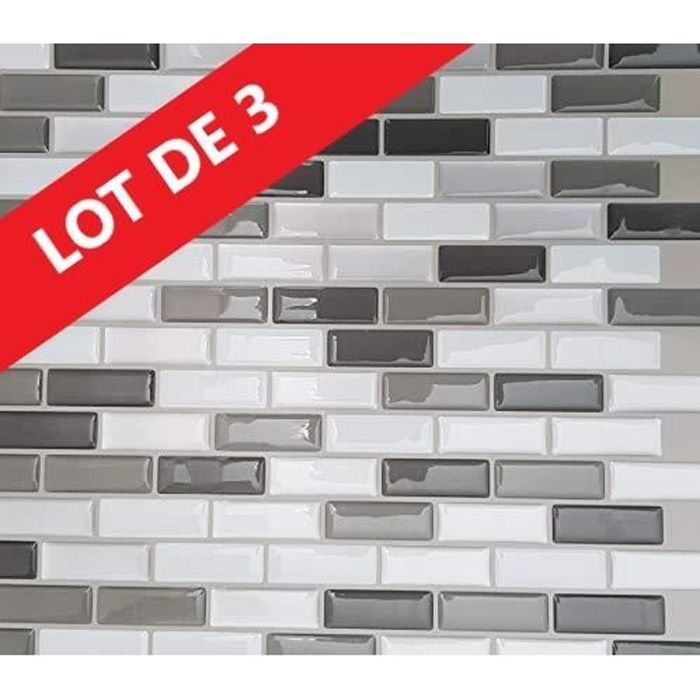 adhesif carrelage et credences de madeinnature rafraichit facilement et rapidement vos murs pate multi lot de 3 0 22 m cdiscount bricolage