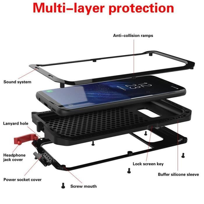 Coque protection extrème pour Samsung Galaxy S8 360°Protection Housse Etui Imperméable Coque pour Samsung S8
