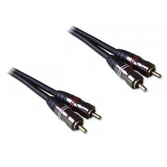 BestPlug 10 M Câble Audio Rca Aux In Out Y, 2 X Rca Mâle Vers 1 X Jack Stéréo 3,5 Mm Plaqué Or, Blanc