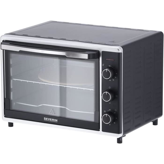 Four à pizza Grille de cuisson Intérieur Cuisine et pâtisserie 3800 W émaillée ICQN Mini four 42 l avec 2 plaques de cuisson et circulation dair Réglage individuel de la température 