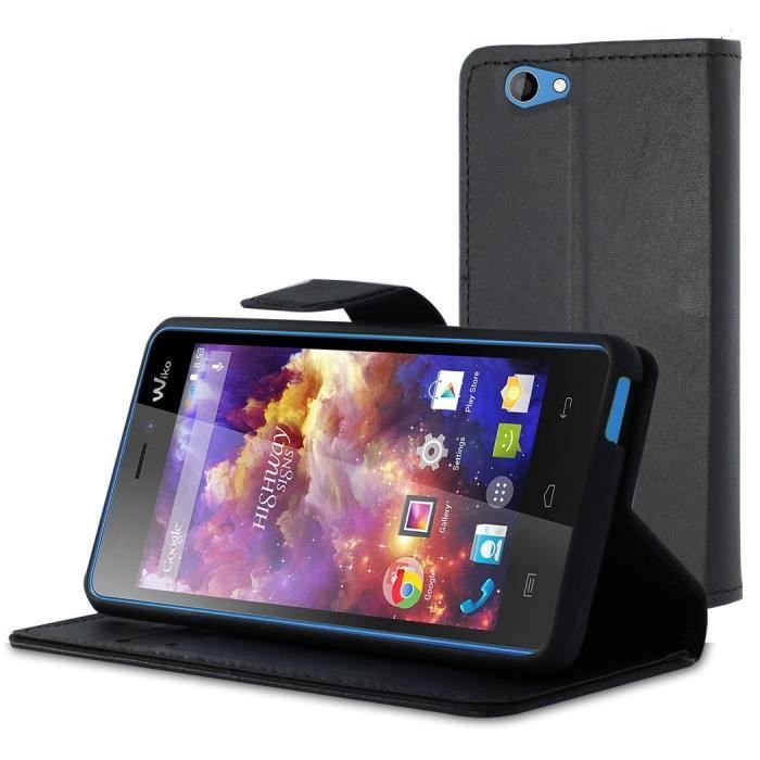 Coque Booklet Pour Wiko Y81, Simili-cuir Marron, étui Portefeuille