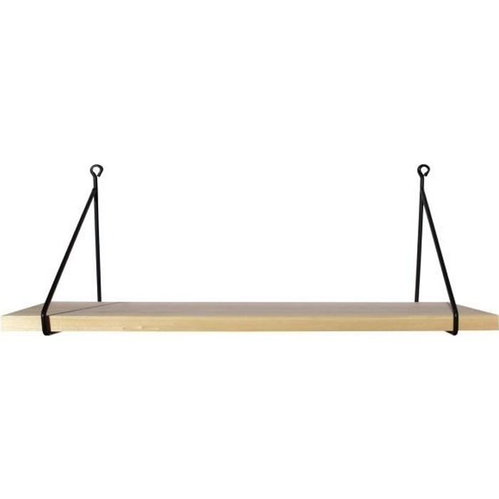 etagere murale bois et linea metal noir 60 x 19 cdiscount maison