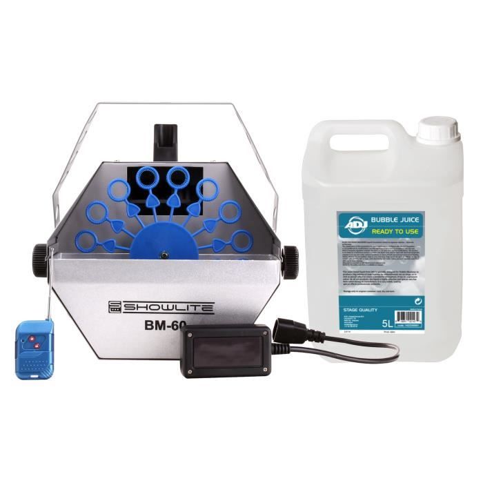 Machine à Bulles Showlite BM-60 Avec Télécommande - Réservoir 0.6L - Pour Fêtes/mariages/anniversaires