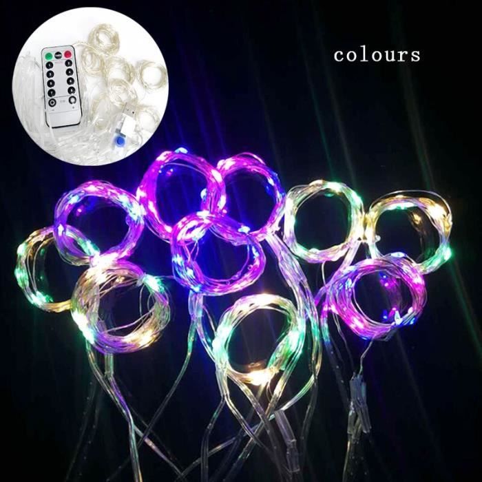Coloré DEL feston String Lights USB batterie de Noël Fée Guirlande