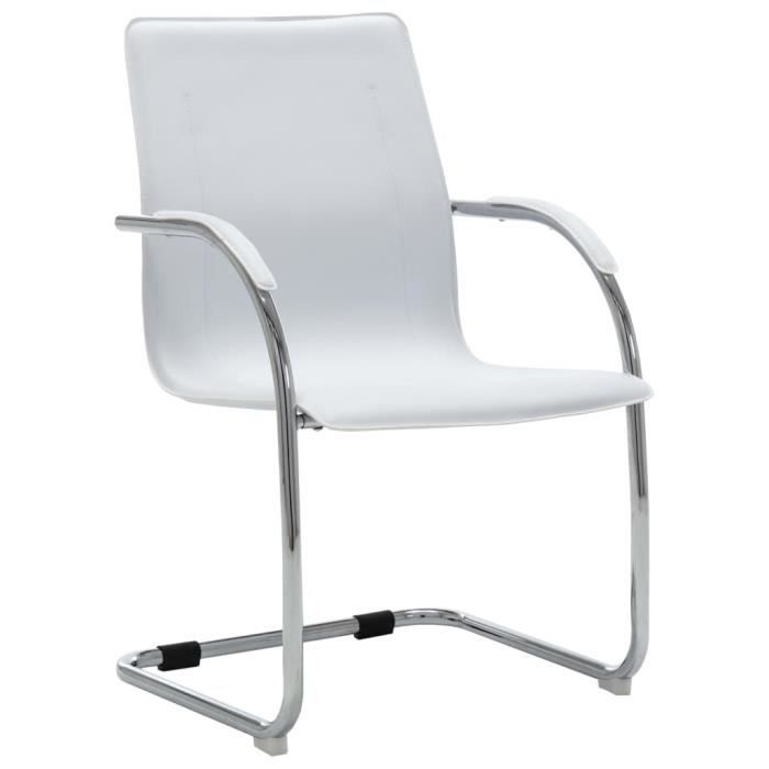 fauteuil de bureau confortable scandinave chaise de bureau chaise gamer pour ordinateur hauteur réglable - cantilever blanc similicu