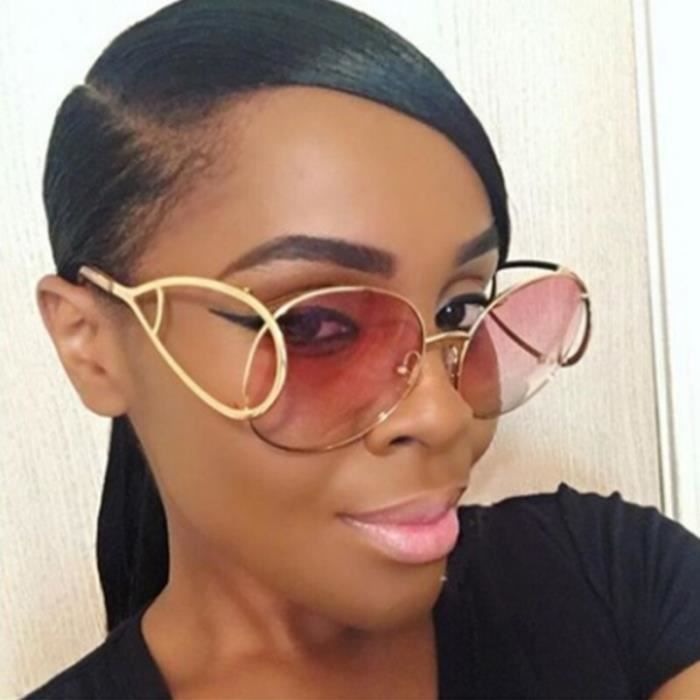 Lunettes de soleil de marque ronde pour femmes mode d grad ombre