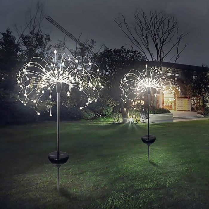 Lampe Solaire Exterieur Jardin, 120 LED Lumières de feu d'artifice solaire  40 Fils de cuivre Guirlande lumineuse DIY pour276 - Cdiscount Maison