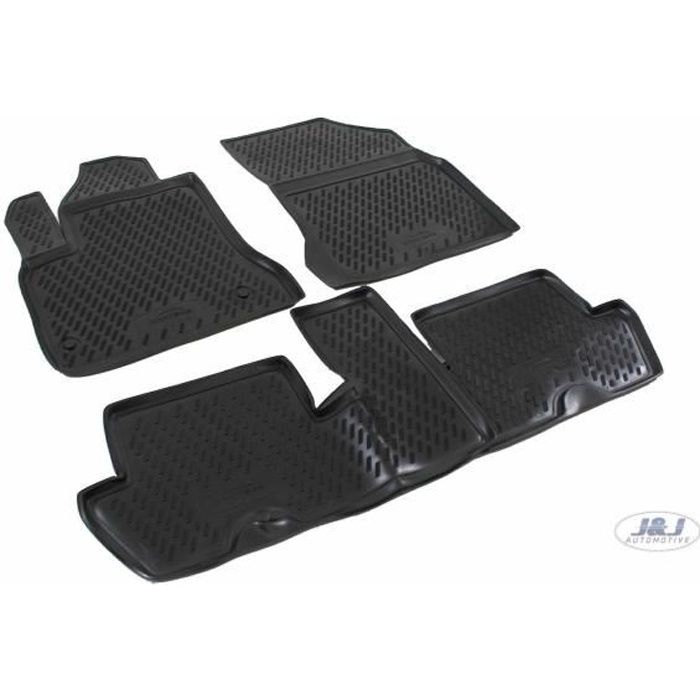 Bordure extra haute de 5 cm. Lot de tapis en caoutchouc design 3D pour Citroën C3 Aircross à partir de 2017