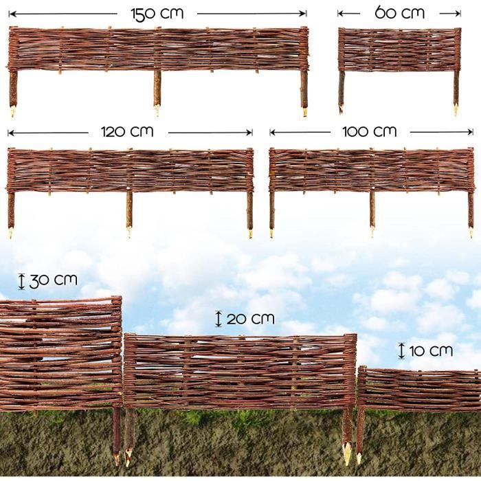 Windhager Bordure De Plate-Bande En Osier - 5 Éléments - France