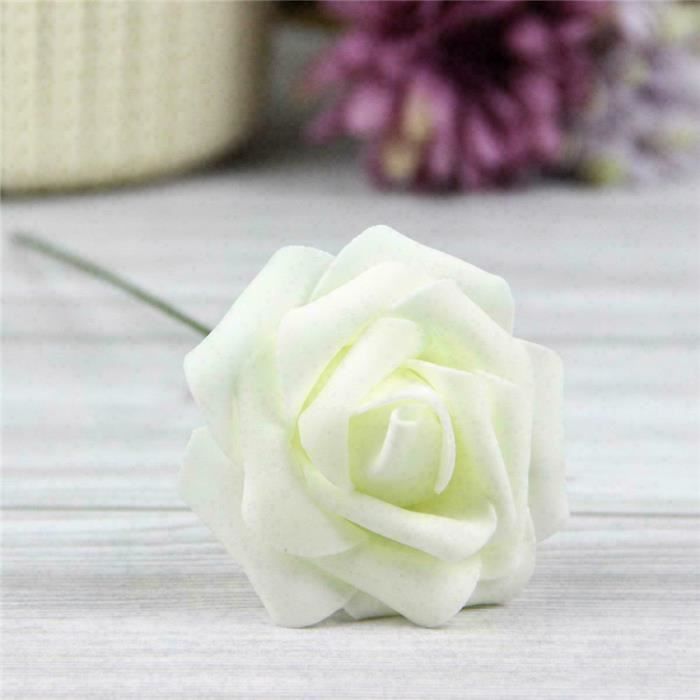 25 Roses Artificielles En Mousse Rose Clair Avec Tiges - Fleurs Faux Pour Bouquets Mariage Décoration
