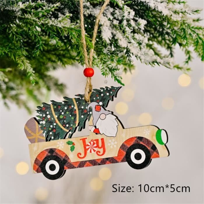 24pcs Pendentif En Bois De Noël Décorations Sapin Cerf