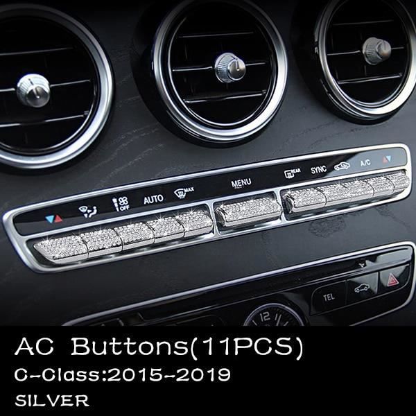 Décoration Véhicule,Pour Mercedes Benz Accessoires Classe C W204 W205 AMG  Autocollant Bling Pièces Intérieures - Type 7Silver - Cdiscount Auto