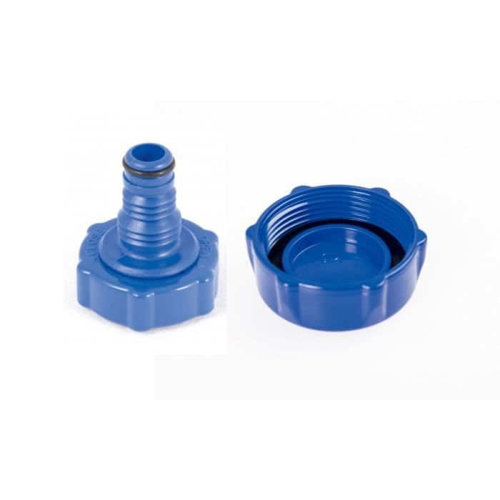 Bouchon valve de vidange + adaptateur pour piscines tubulaires Steel Pro et Steel Pro Max - Bestway Bleu