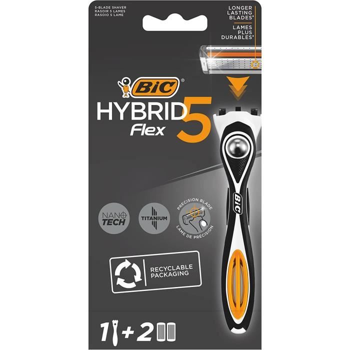BIC Hybrid 5 Flex Rasoir avec recharges pour homme avec poign e