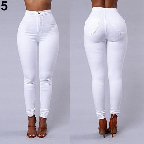 entrejambe 29/"V par très. 5 Femme Blanc Extensible Jeans Skinny Taille haute sz 18