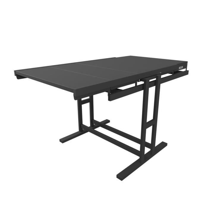 table étagère convertible blumie - style industriel - couleur ebène