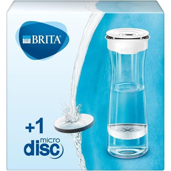BRITA Bouteille filtrante Blanche graphite, reduit le chlore, le plomb et autres impuretes organiques pour une eau du robinet