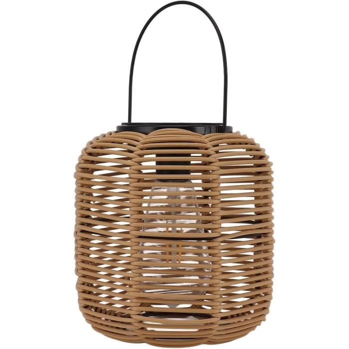Lanterne Solaire Extérieure ZWOOS En Rotin - Suspendue Ou Debout, éclairage Solaire Pour Jardin, Balcon, Patio