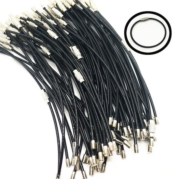 Lot De 12 Anneaux Porte-Clés 35 Mm - Acier Trempé Noir - Pour Clés Voiture, Maison Ou DIY