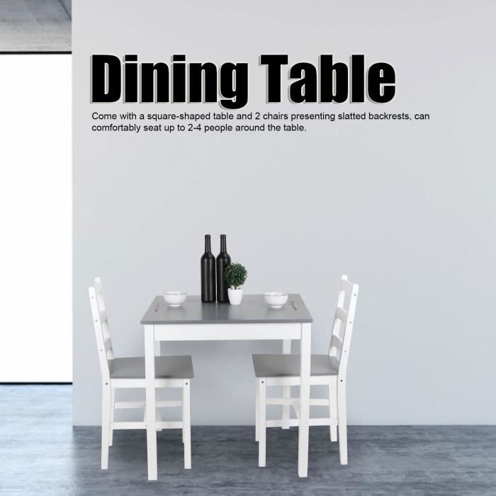 table de cuisine avec 2 chaises en bois pour salle à manger -kor