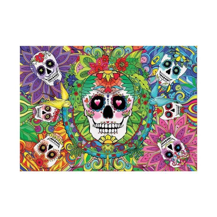 Puzzle Adulte Neon Tetes De Mort 1000 Pieces Puzzle Phosphorescent Cranes Pirates Cdiscount Jeux Jouets