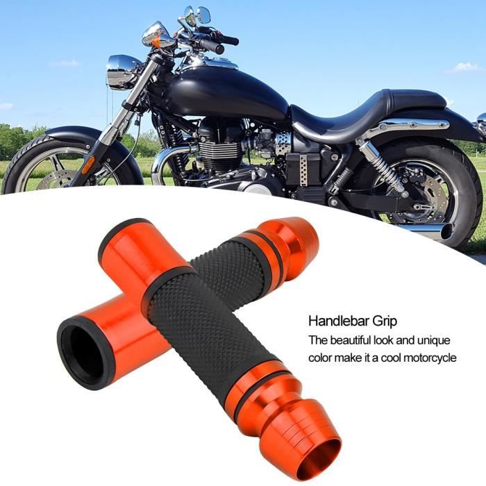 Poignées De Guidon Moto / Vélo – Caoutchouc – Universelles 7/8 (22mm) – Marron