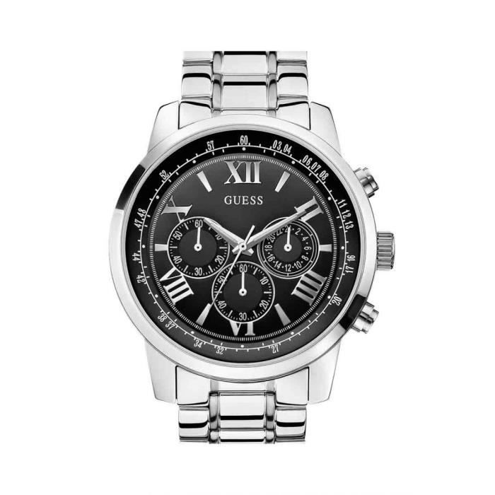 GUESS HOMME 45MM CHRONOGRAPHE ARGENT ACIER BRACELET BOITIER