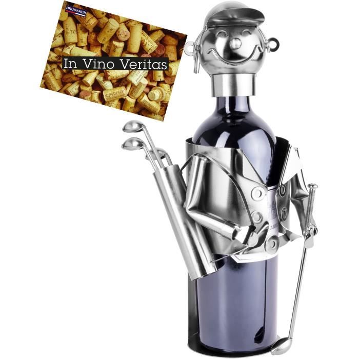 Porte-bouteille Vin Thème Tir Sportif – En Métal Fait Main – 25 Cm – Cadeau Original Pour Amateur De Vin Et Tireurs