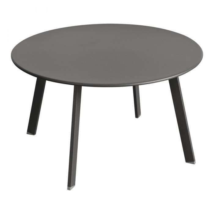 table basse - hesperide - saona graphite - rond - jardin - métal