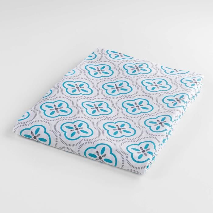Drap Housse Microfibre 200x200 Cm + 2 Taies - Poche Profonde 30 Cm - Motif Fleur De Lys Aquarelle - Hypoallergénique