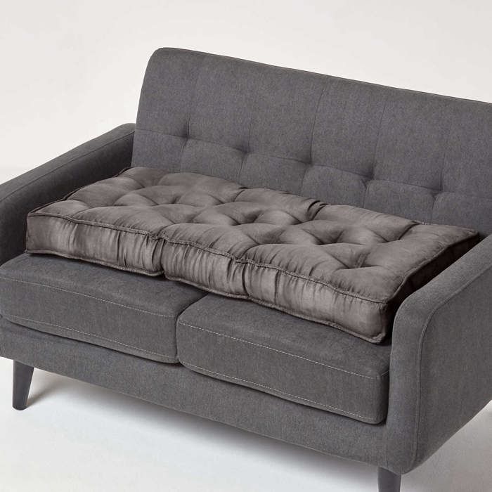 Homescapes Coussin Bouée Rehausseur En Suédine Gris, 50 X 50 X 10 Cm - 6