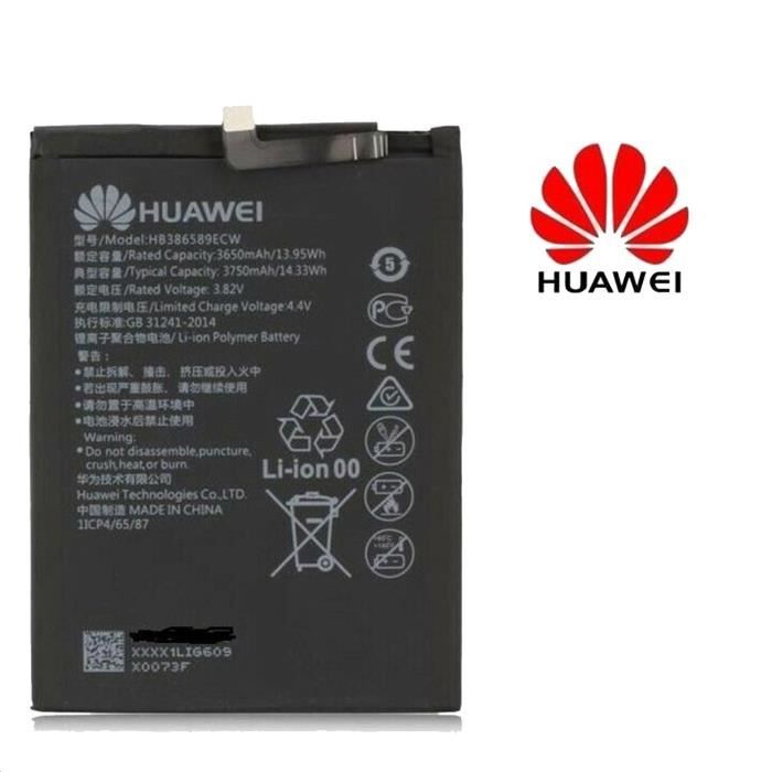 Batterie interne original pour téléphone mobile Huawei Nova 3 HB386589ECW 3750 mAh