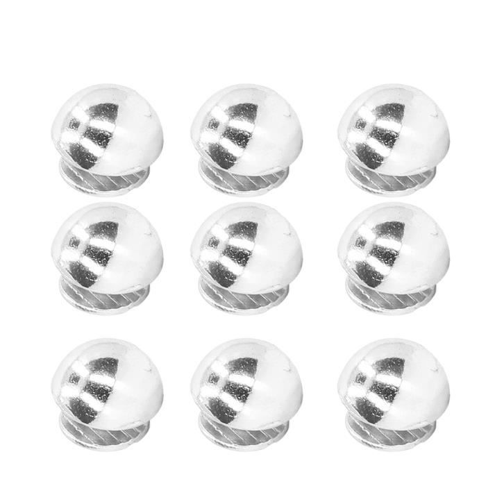 100 Ensembles Rivets Champignon 10mm Argent - Rivets à Visser Cuir Pour Sacs, Ceintures Et Bricolage